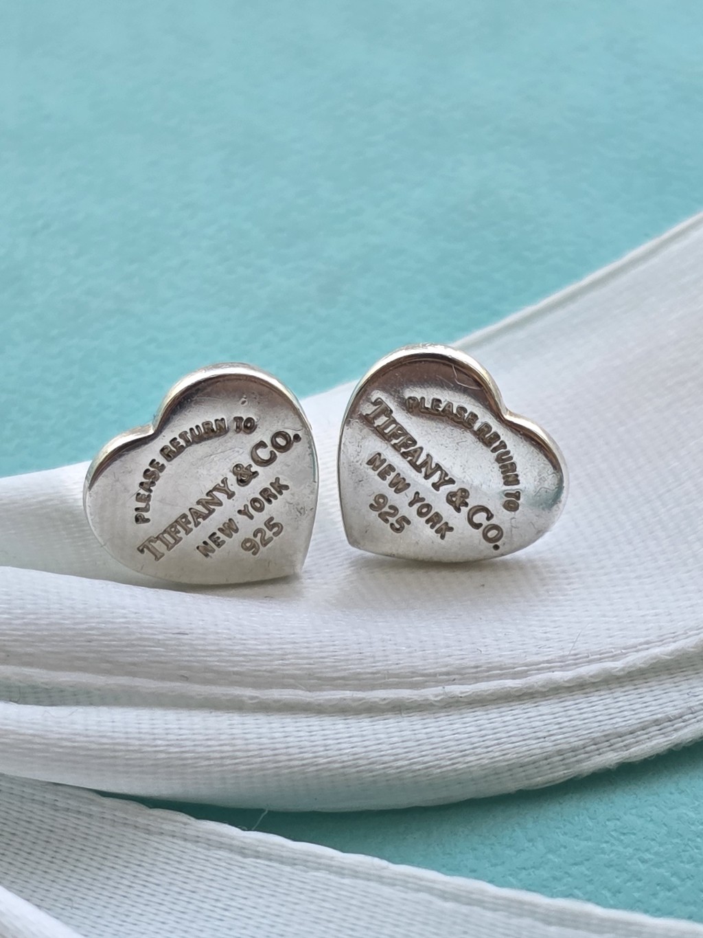 T&Co Mini Heart Tag Stud Earrings